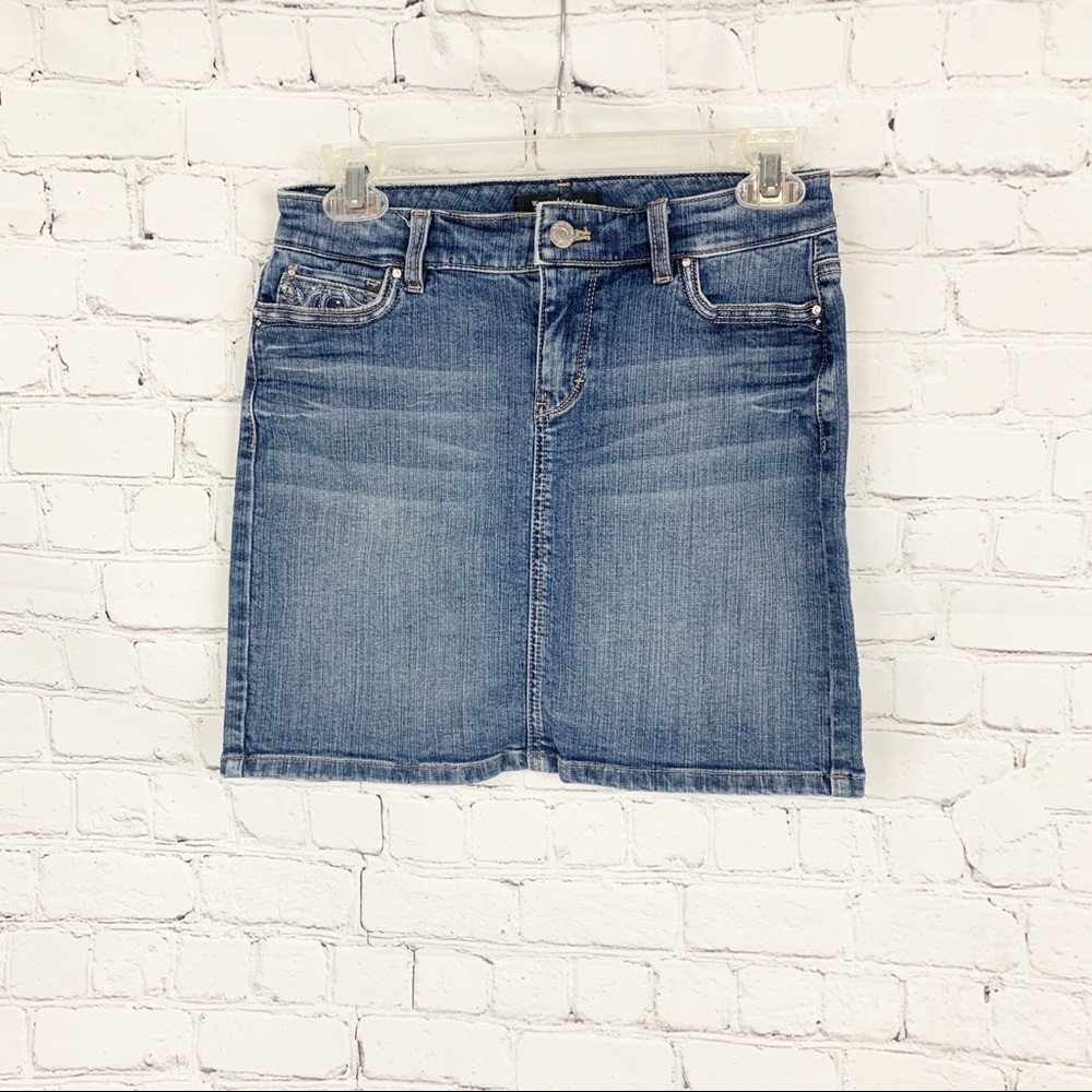 White and Black Jeans Skirt